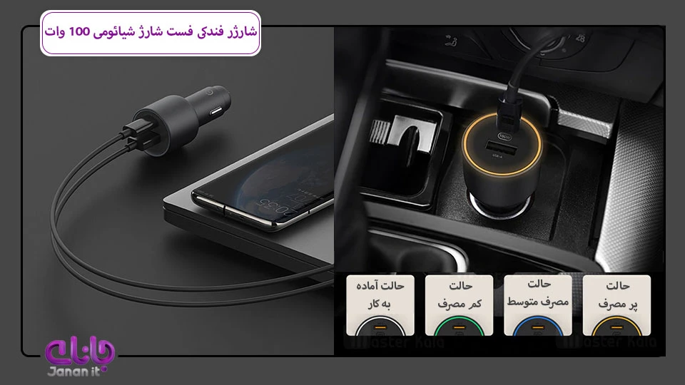 شارژر فندکی ماشین شیائومی 100w