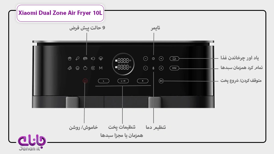 سرخ کن بدون روغن شیائومی Dual Zone 10L